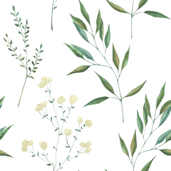 Seamless texture with hand-drawn green branches. Ideal for wedding, birthday, seasonal holidays. png