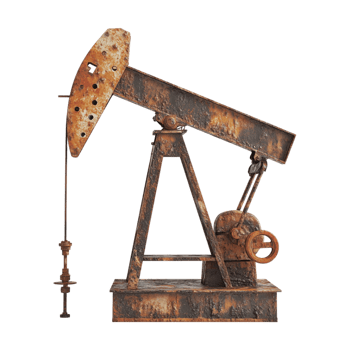 a an old oil pump on a transparent background png