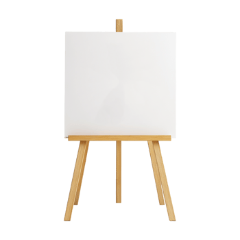an easel with a blank canvas on it png