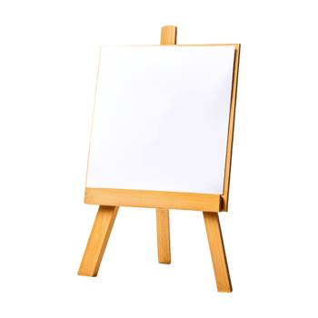 a an easel with a blank white board on it png
