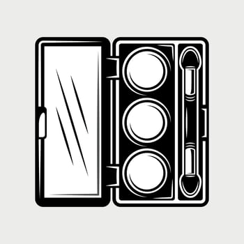 black and white eyeshadow palette icon on white background vector