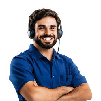 a smiling man with headphones on his face png