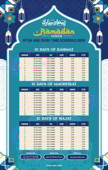 Ramadan calendar template, with Islamic ornament vector