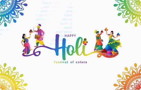 happy holi festival background with colorful design concept vector