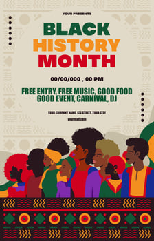 Black history month poster design vector