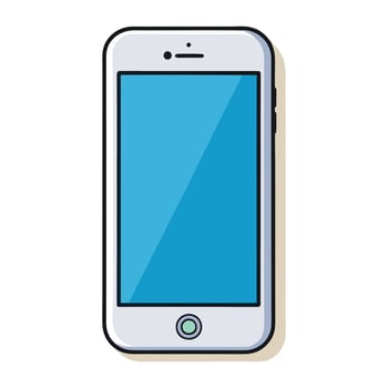 a flat illustration of a cellphone vector