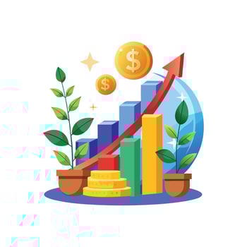 a flat illustration a illustration currency growth vector