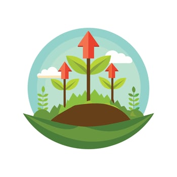 a flat an illustration of currency growth chart vector