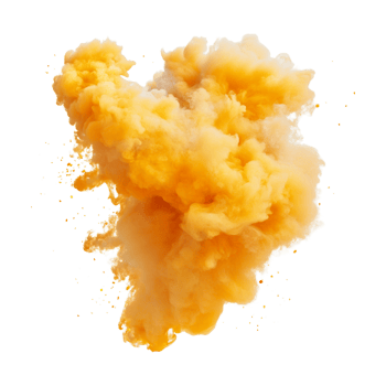 a orange powder explosion on transparent background png