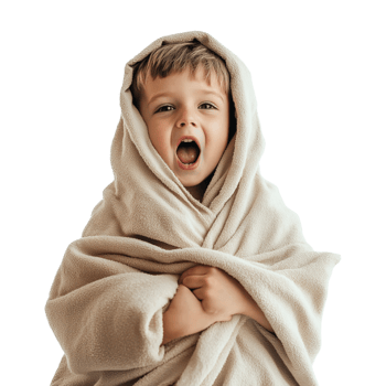a little boy wrapped in a blanket png