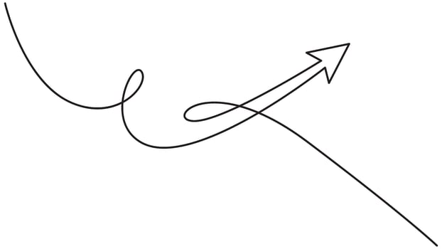 Arrows line art style illustration. Hand draw style vector