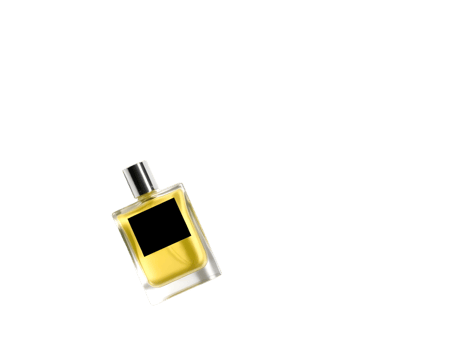 Yellow perfume bottle isolated on transparent background png