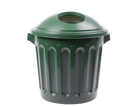 Green Trash Bin Isolated On Transparent Background With Clipping Path png
