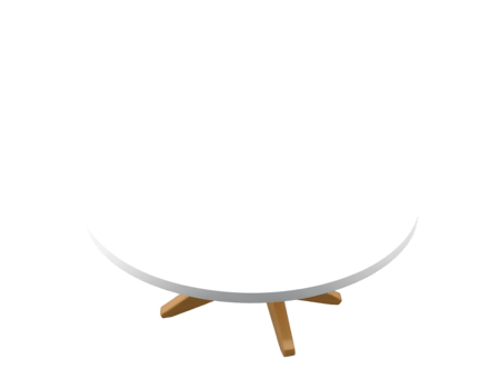 Round table with wooden legs png