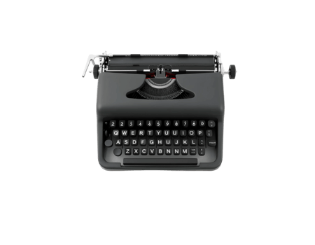Black Typewriter Isolated On Transparent Background png