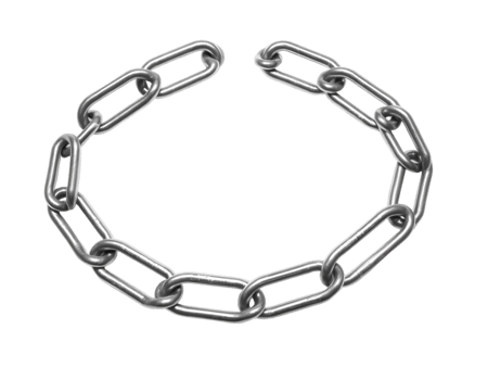 Realistic metal chain isolated on transparent background png