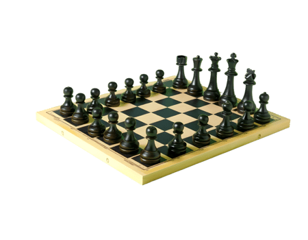 Wooden chessboard with chess pieces isolated on transparent background png