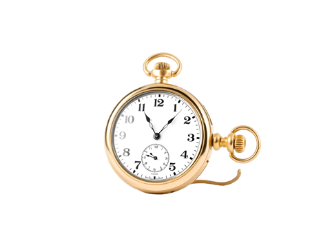 Realistic Detailed 3d Pocket Watch Isolated on Transparent Background png