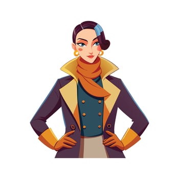 Chic Double Breasted Coat Model Design vector