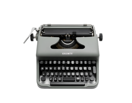 Vintage typewriter isolated on transparent background png