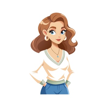 Stylish VNeck Sweater Fashion Model vector