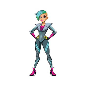 Futuristic Edgy Cyberpunk Fashion Model vector