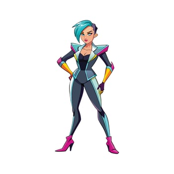 Chic Edgy Cyberpunk Fashion Model Design vector