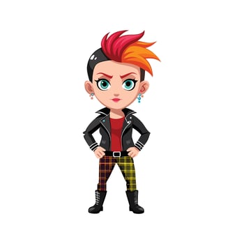 Chic Edgy Punk Rock Model Design vector