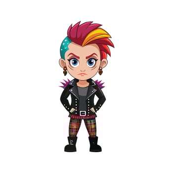 Stylish Edgy Punk Rock Fashion Model vector