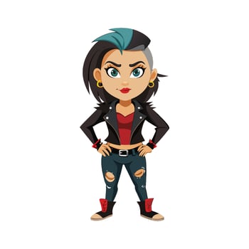 Stylish Edgy Rocker Fashion Model Illustration vector