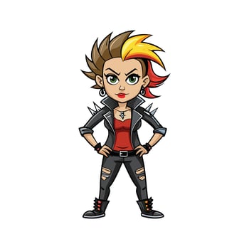 Chic Edgy Rocker Fashion Model Design vector