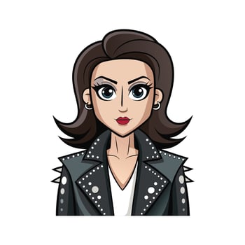Trendy Edgy Studded Jacket Model Illustration vector