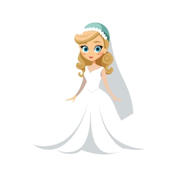 Beautiful Bridal Fashion Model Creation vector