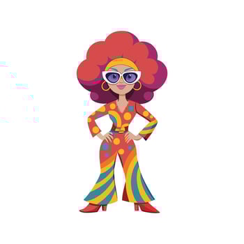 Trendy Funky Retro Fashion Model vector