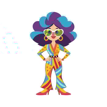 Elegant Funky Retro Fashion Model vector