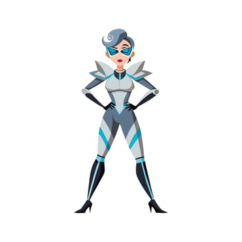 Vibrant Futuristic Metallic Fashion Model vector