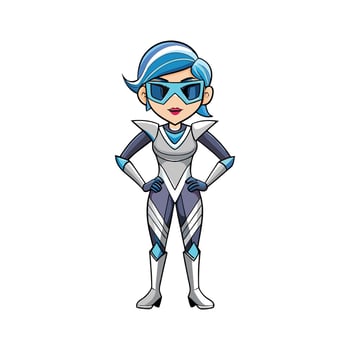 Trendy Futuristic Metallic Fashion Model vector