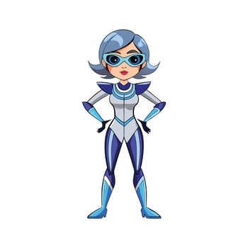 Chic Futuristic Metallic Fashion Model vector