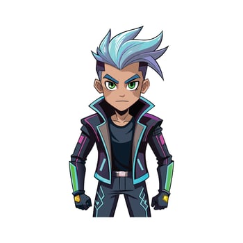 Vibrant Futuristic Neon Punk Model vector