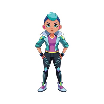 Trendy Futuristic Street Fashion Model vector