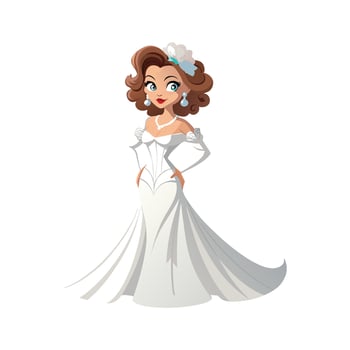 Stylish Glamorous Bridal Model. vector