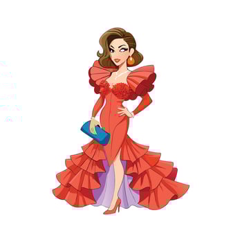 Bold High Fashion Couture Model vector
