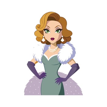 Trendy Luxury Fashion Gala Model vector