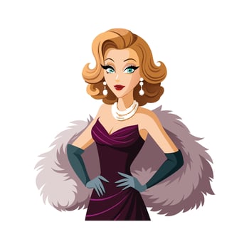 Stylish Luxury Fashion Gala Model vector