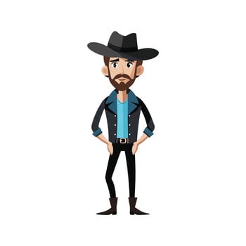 Trendy Modern Cowboy Model 2 vector