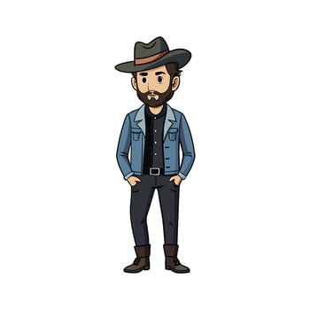 Bold Modern Cowboy Model 1 vector