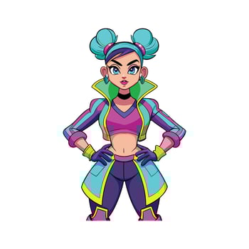Bold Neon Raver Model 2 vector