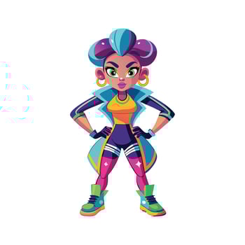 Stylish Neon Raver Model 3 vector