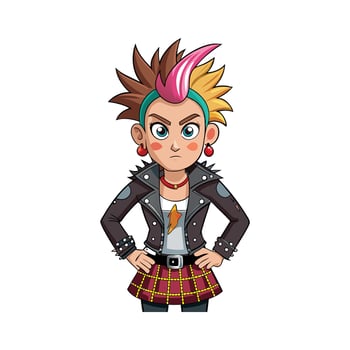 Trendy Punk Rock Festival Fashion Model 1 vector