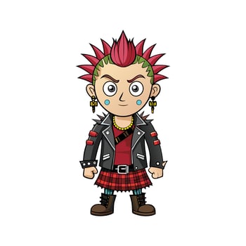 Bold Punk Rock Festival Fashion Model 2 vector